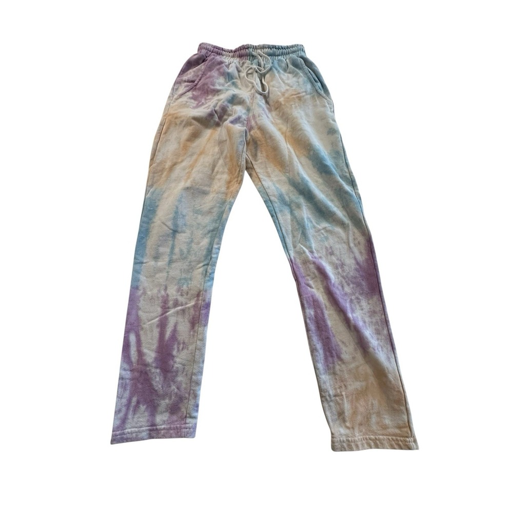 Sun Peony Coconut Sweatpants Tie Dye Womens Cotton‎ Drawstring Waist Size Small